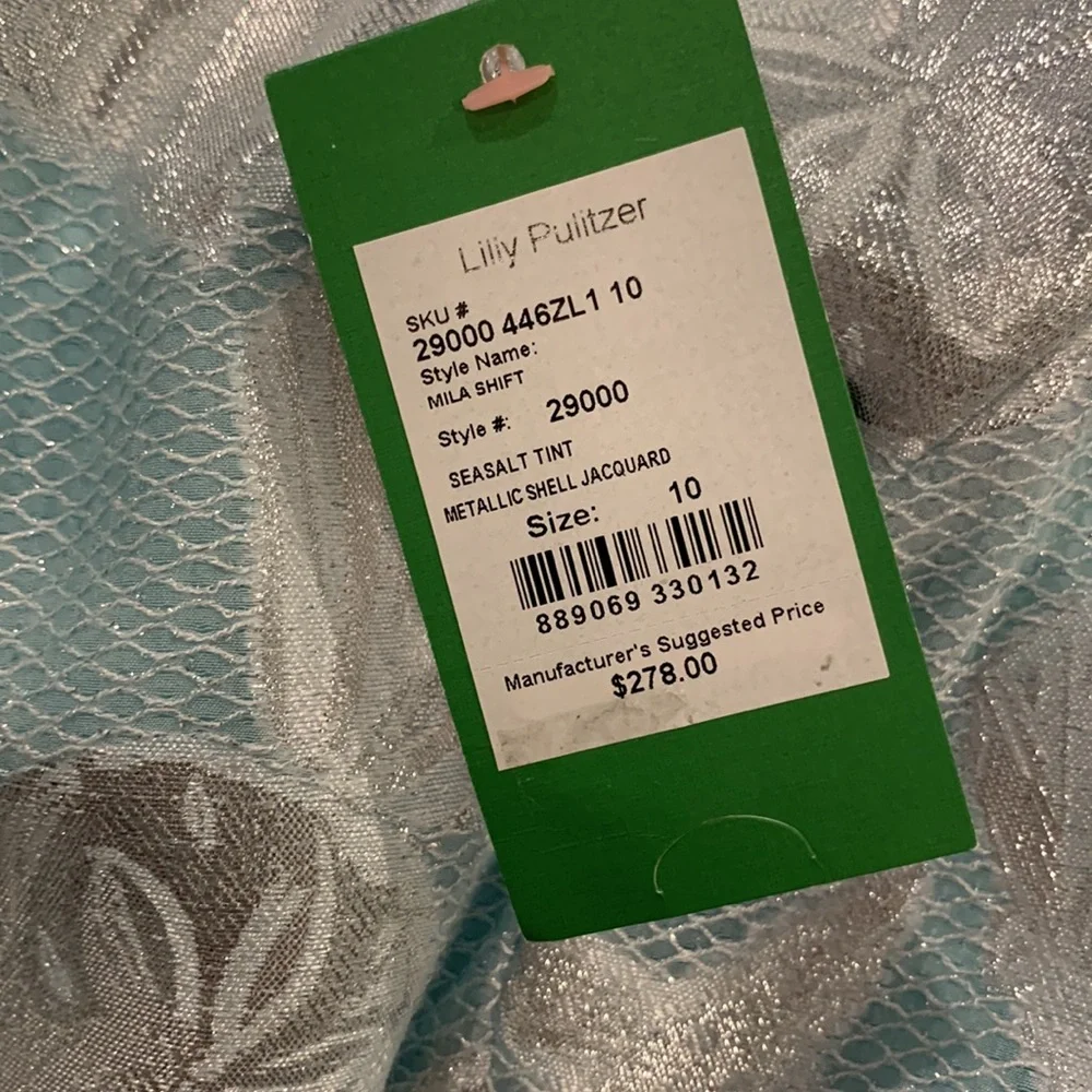 Lilly Pulitzer Aqua and Silver Mini Dress - Picture 11 of 12